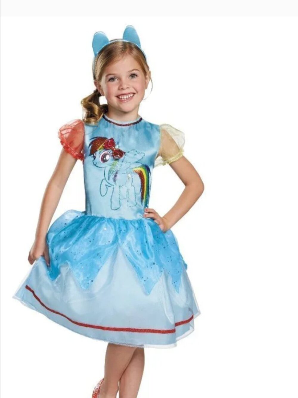 My Little Pony Rainbow Dash Halloween Costume 3T/4T Dress Headband Girls Toddler